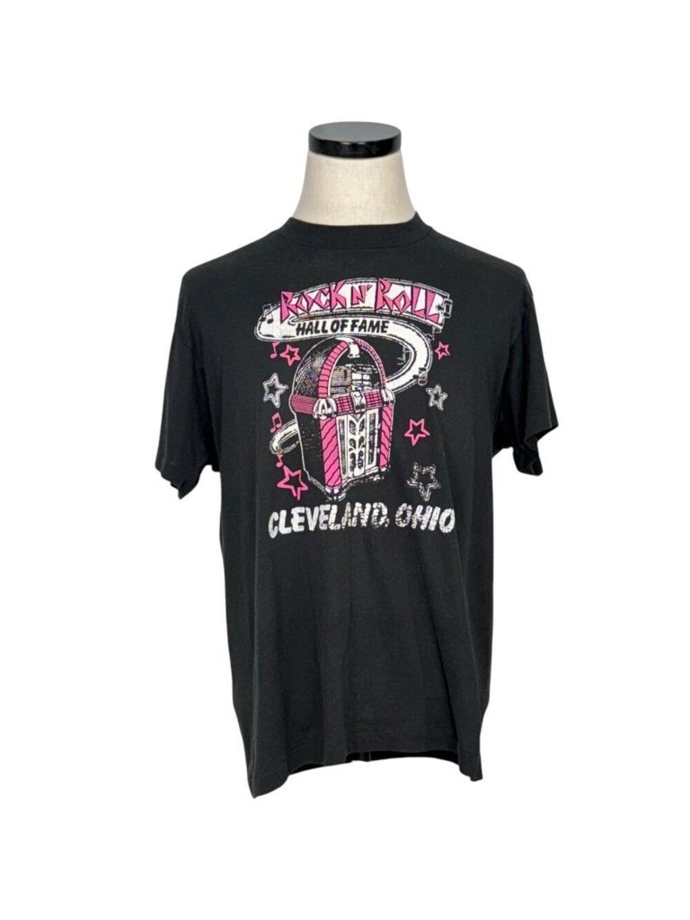 Vintage 80s Rock N Roll Hall Of Fame Cleveland Ohio T-Shirt Black XL